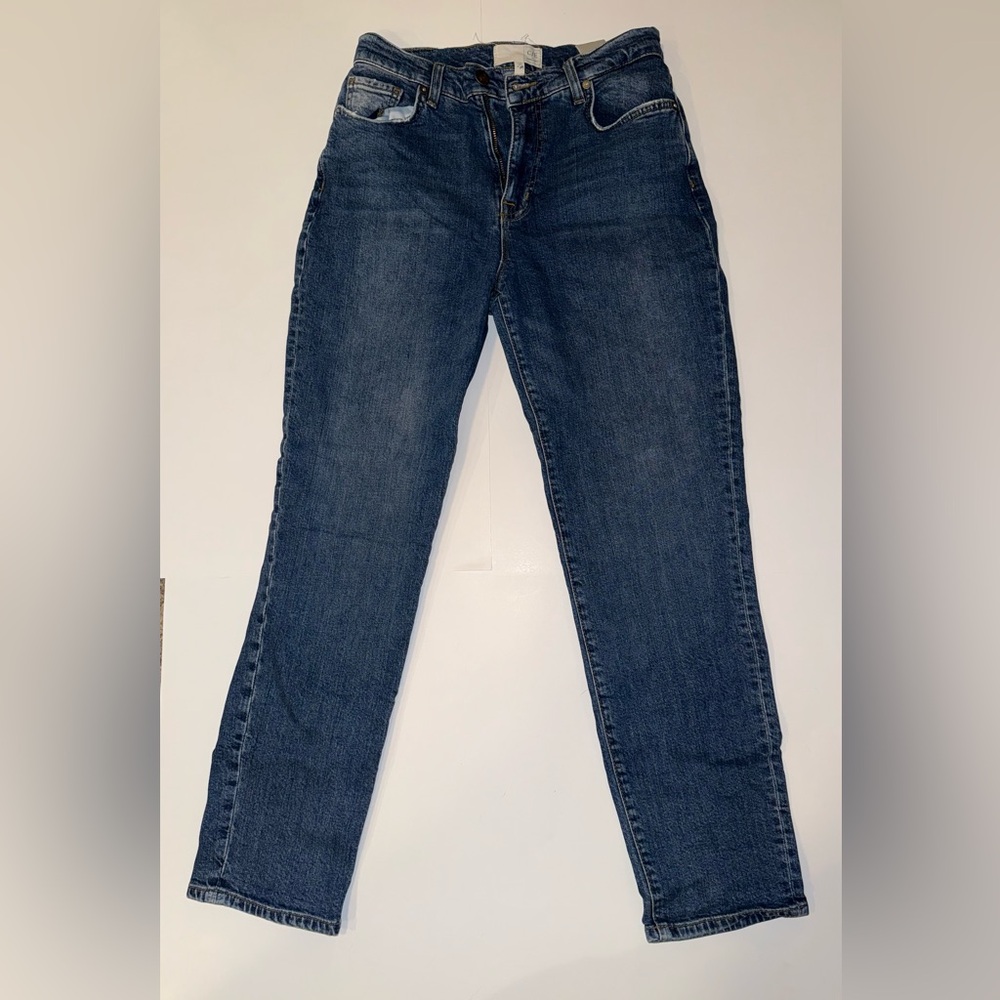 Current/Elliott Dark Blue Straight Leg Jeans